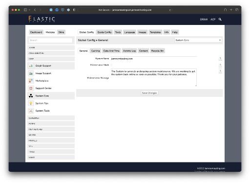 The Admin Control Panel  - ACP