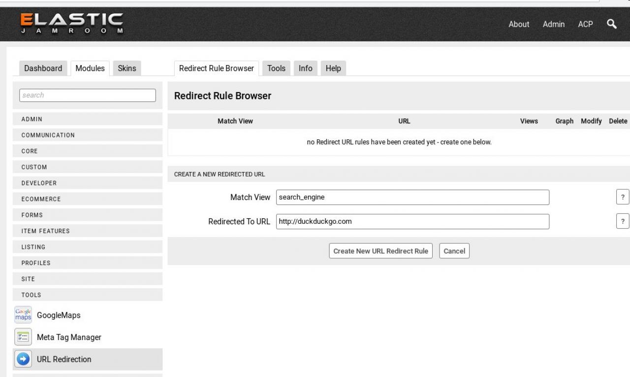 Create a Redirect rule