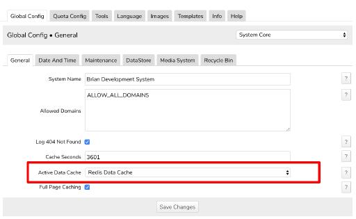 Enable Redis as the Active Data Cache